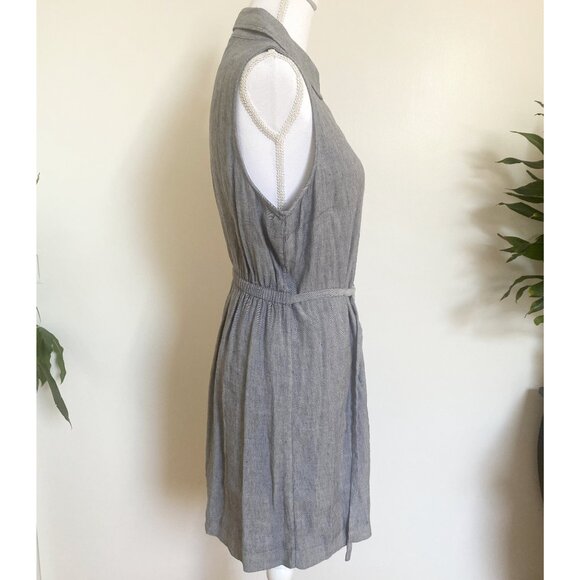 ✧˚Chic & Professional Nicole Miller Twill Linen Shirt Dress˚✧ - Picture 5 of 12